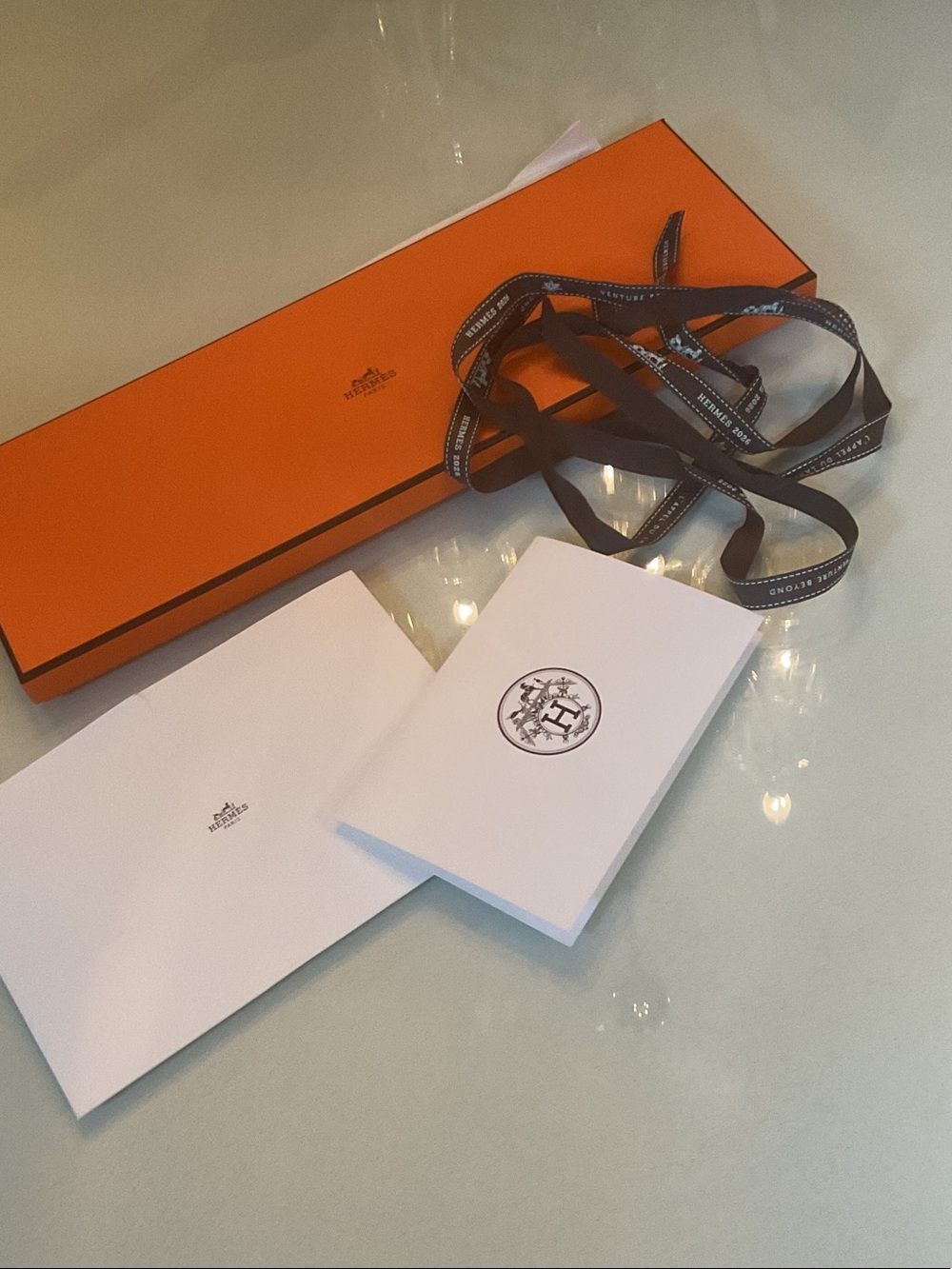 Hermès Orange Gift Box with Ribbon